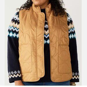 Croft & Barrow Fleece Lined Golden Tan Quilted Vest